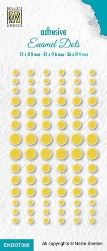 Nellie Snellen Enamel dots Yellow 12x8, 36x6 og 36x4mm